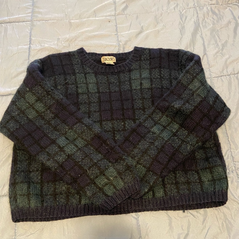Blue and green SKYR sweater